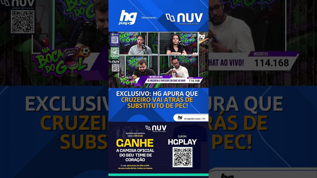 AGORA: HG CONFIRMA QUE CRUZEIRO VAI BUSCAR UM SUBSTITUTO PARA GABRIEL PEC POR EMPRÉSTIMO!
