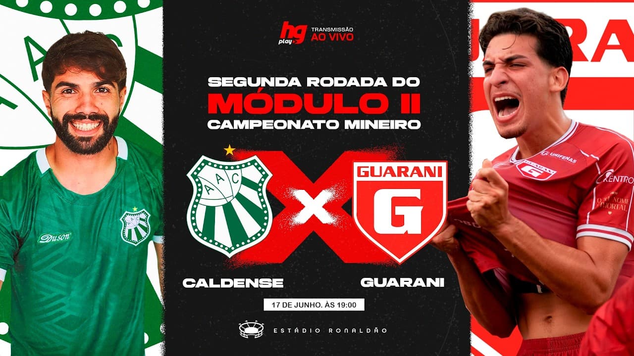 CALDENSE X GUARANI - Campeonato Mineiro - Módulo II na HGPLAY com imagens.