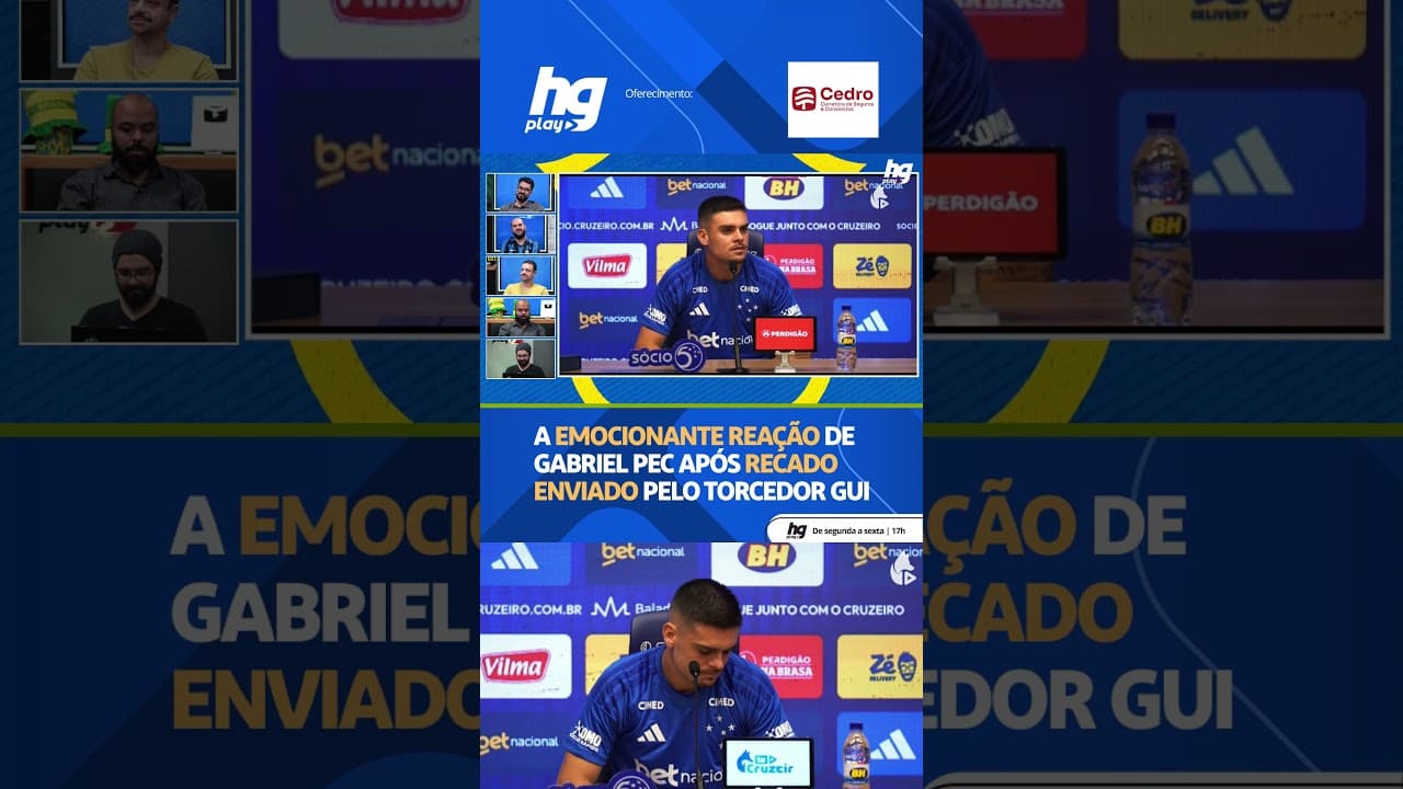 GABRIEL PEC SE EMOCIONOU APÓS RECEBER UM RECADO MUITO ESPECIAL NA APRESENTAÇÃO PELO CRUZEIRO!