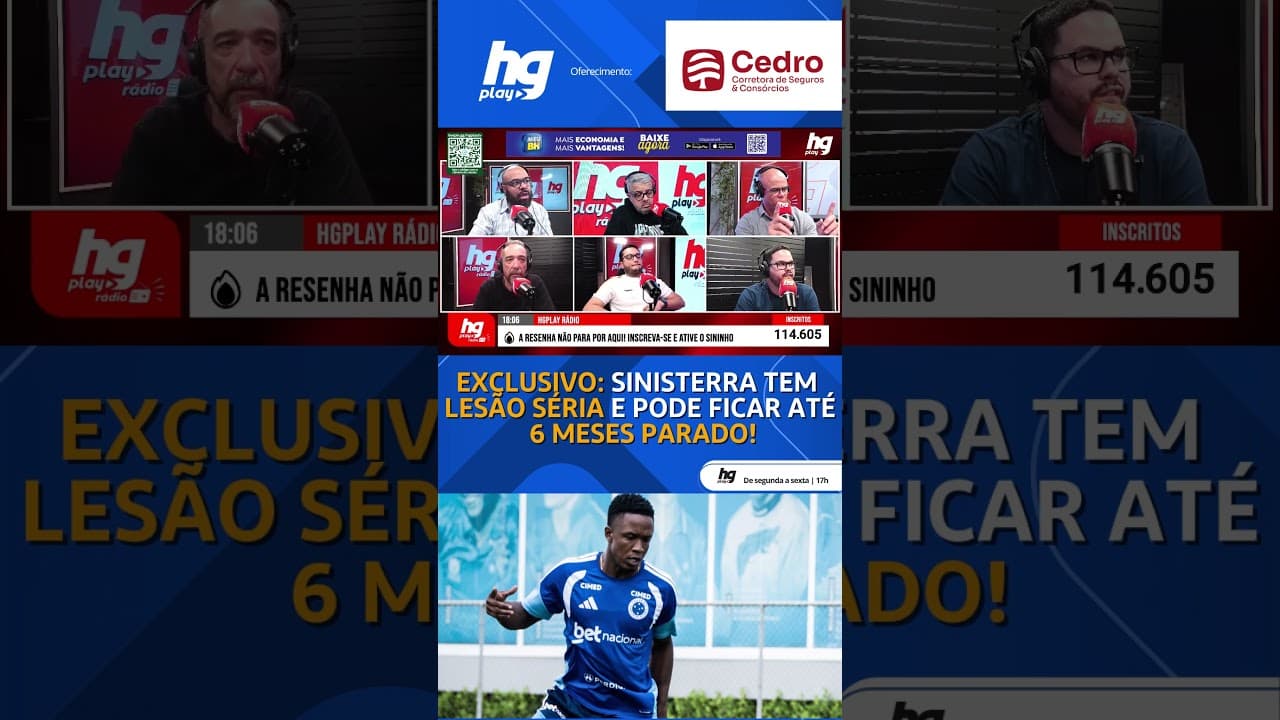 EXCLUSIVA DO HG: LESÃO É GRAVE E SINISTERRA PODE FICAR FORA POR ATÉ 6 MESES!
