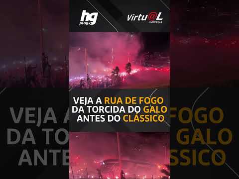 Veja a Rua de Fogo feita pela torcida do Galo, antes do clássico na Copa do Brasil