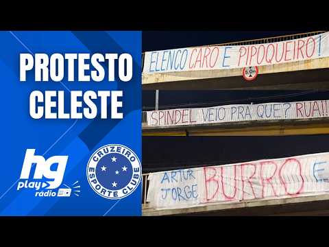 Torcida do Cruzeiro pendura faixas de PROTESTO em BH - HGPlay Rádio